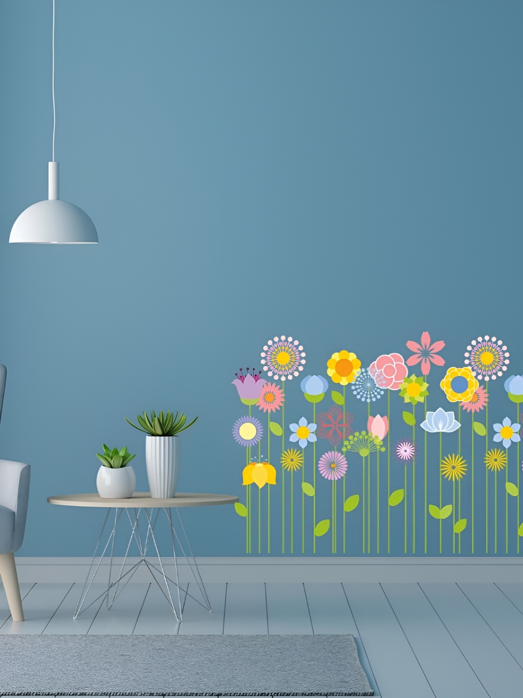 

CVANU Yellow & Green Printed Self-Adhesive Wall Sticker