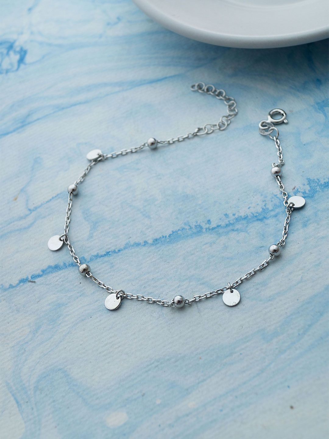 

MANNASH Sterling Silver Rhodium-Plated Link Bracelet