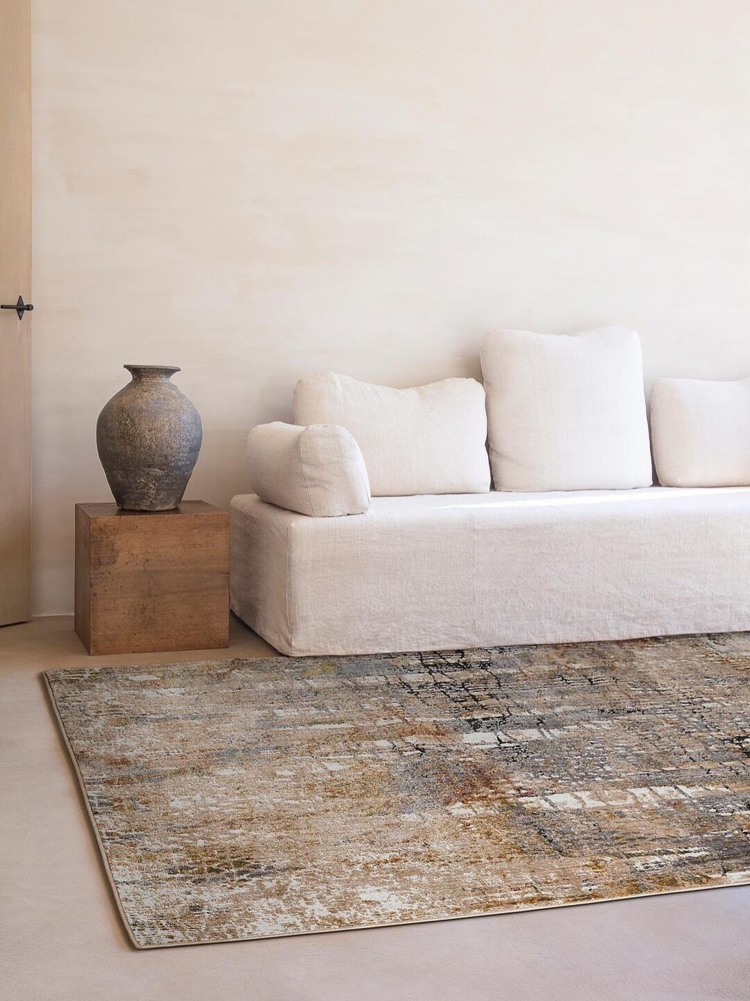 

DDecor Brown & Black Abstract Printed Anti Skid Carpet