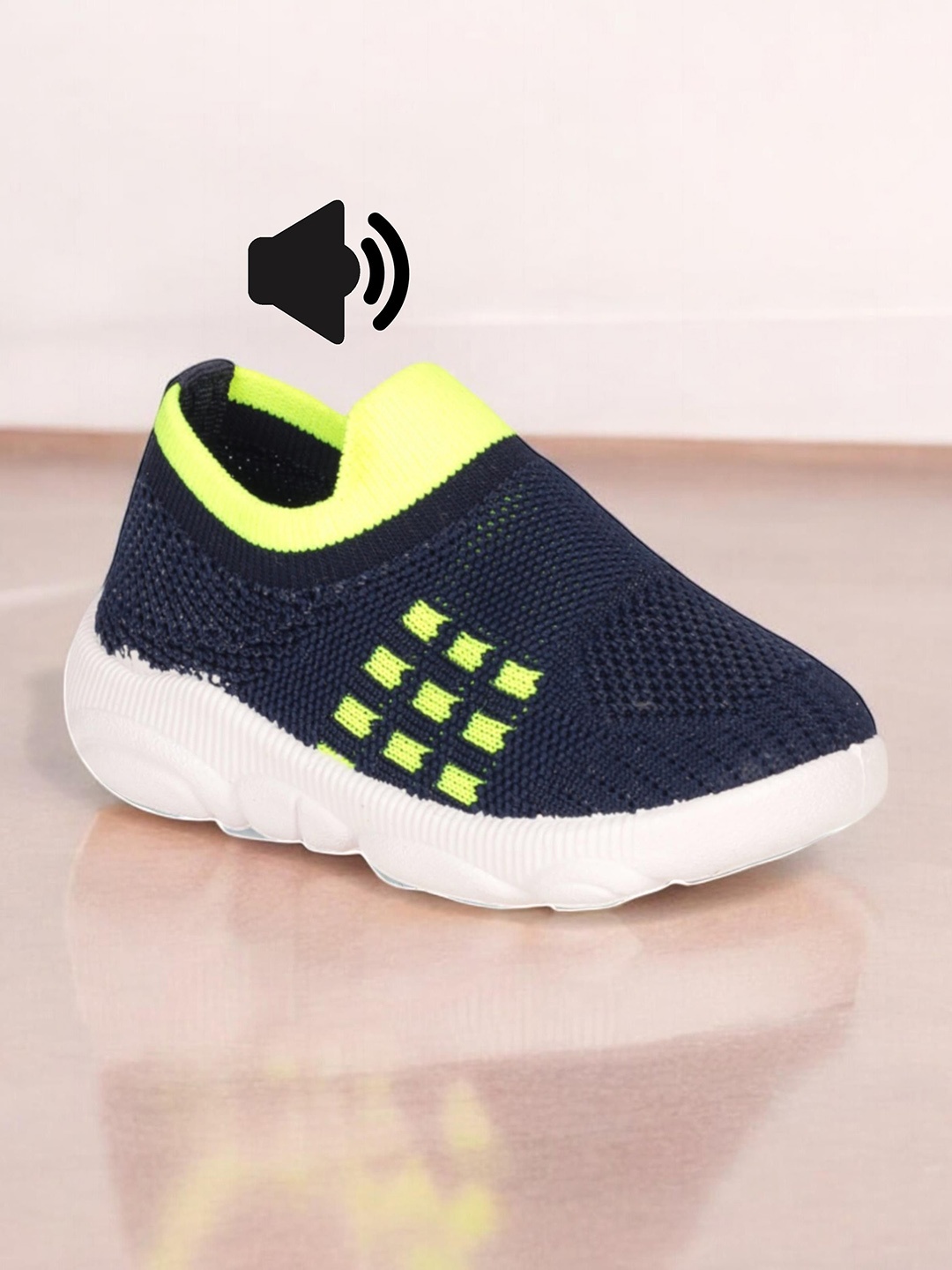 

Lil Lollipop Unisex Kids Woven Design Slip-On Sneakers, Navy blue