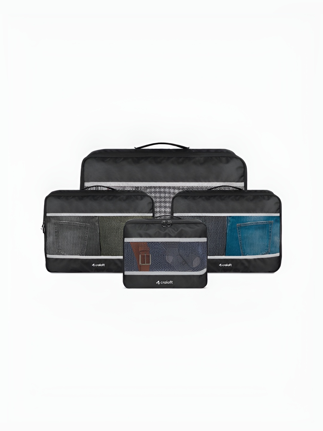 

Craloft Black & Grey 4 Pieces Water Resistant Multi-Utility Organisers