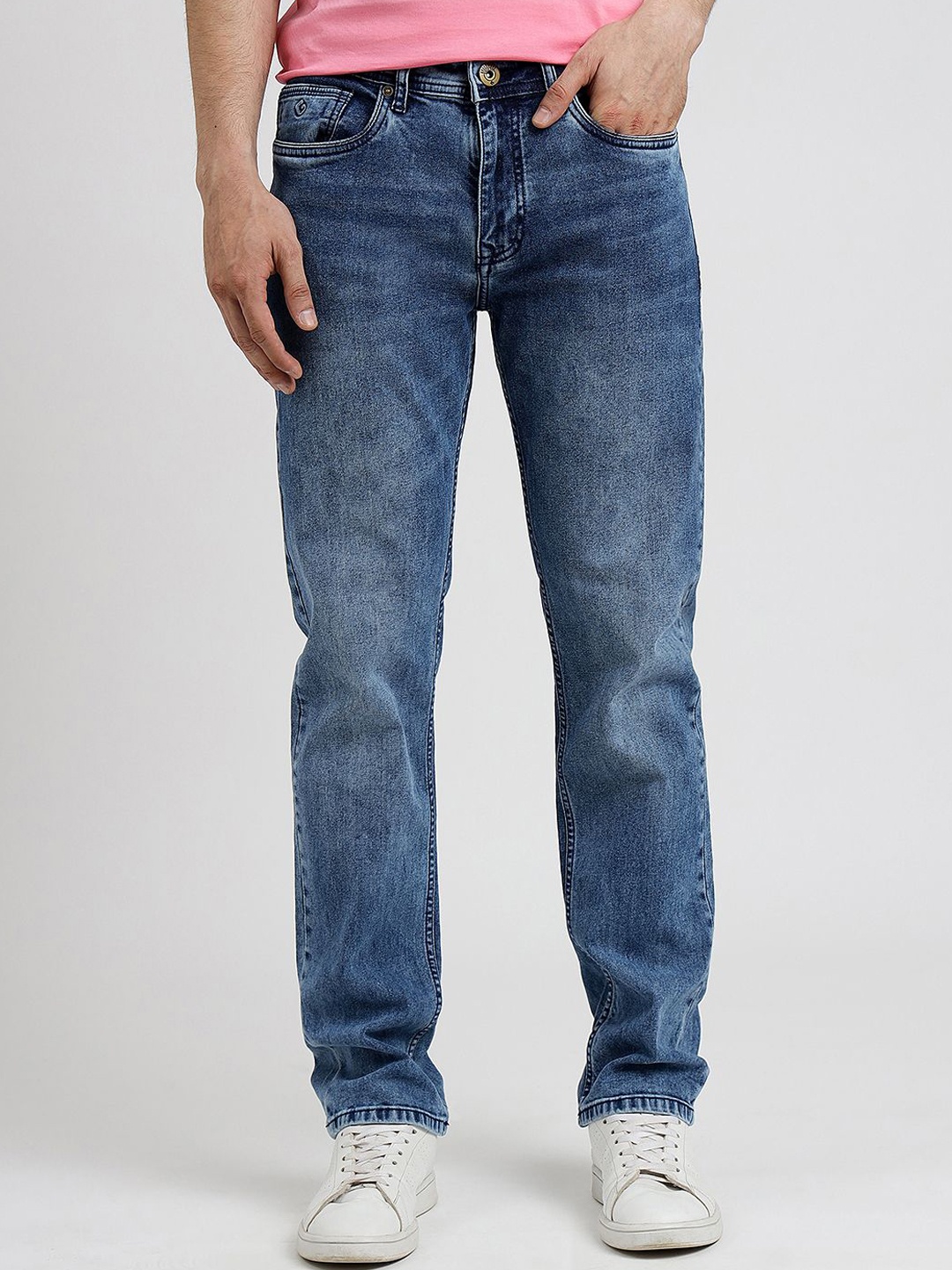 

Greenfibre Men Straight Fit Heavy Fade Jeans, Blue