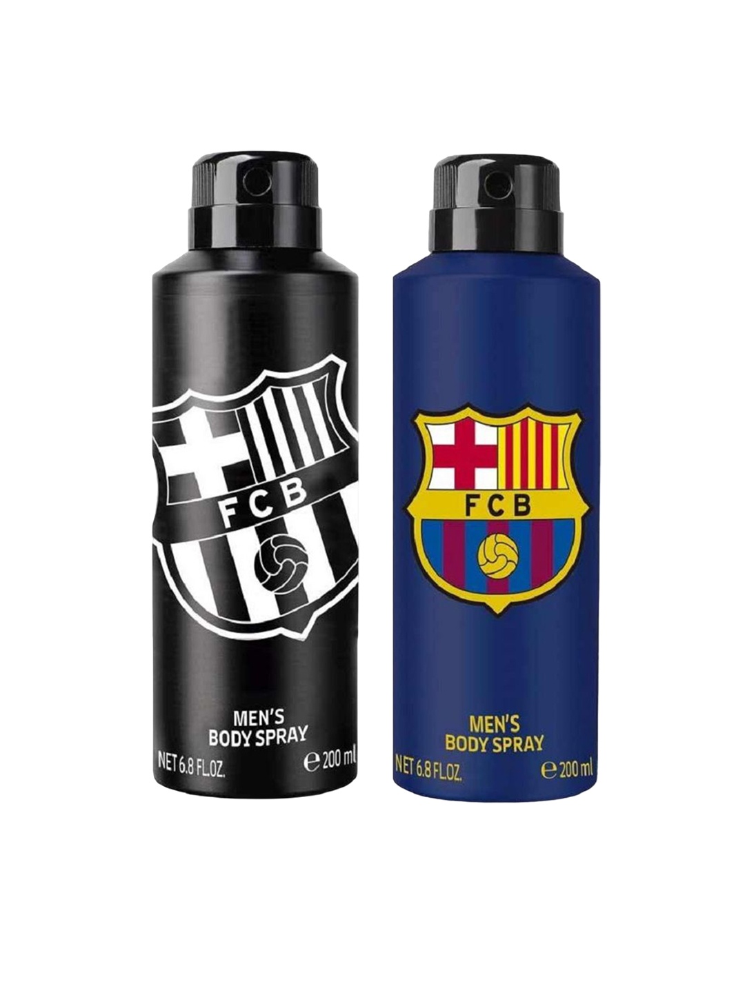 

FC Barcelona Set Of 2 FC Barcelona Black & Blue Deodorant - 200ml Each, Transparent