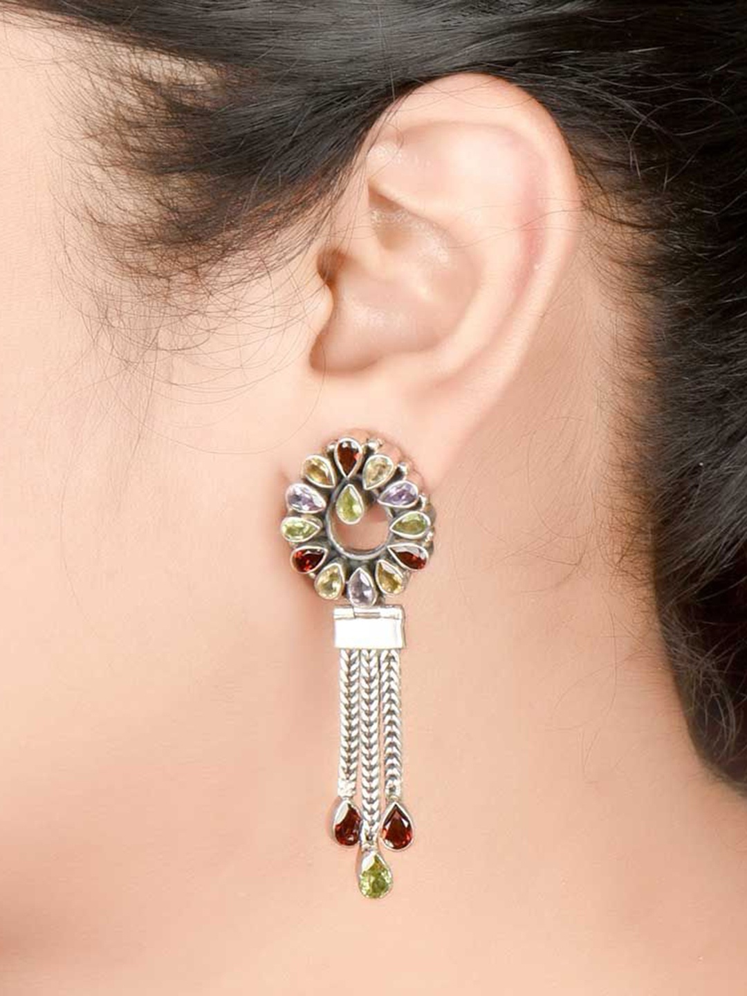 

Indianshelf 92.5 Sterling Silver Contemporary Drop Earrings