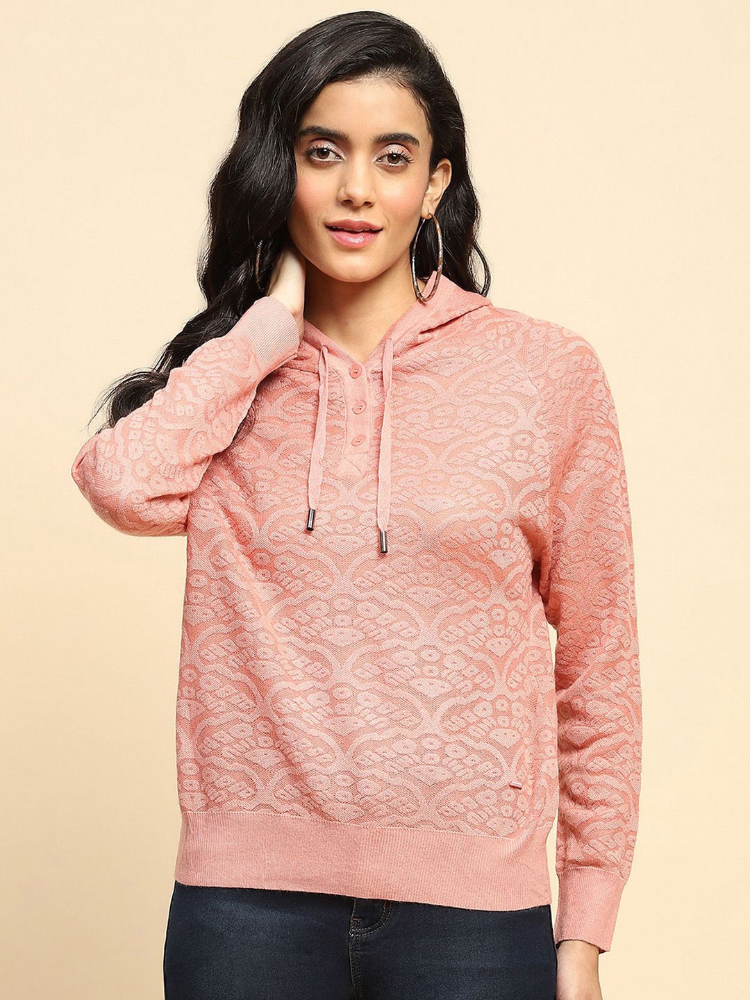 

Global Republic Women Cable Knit Pullover, Pink