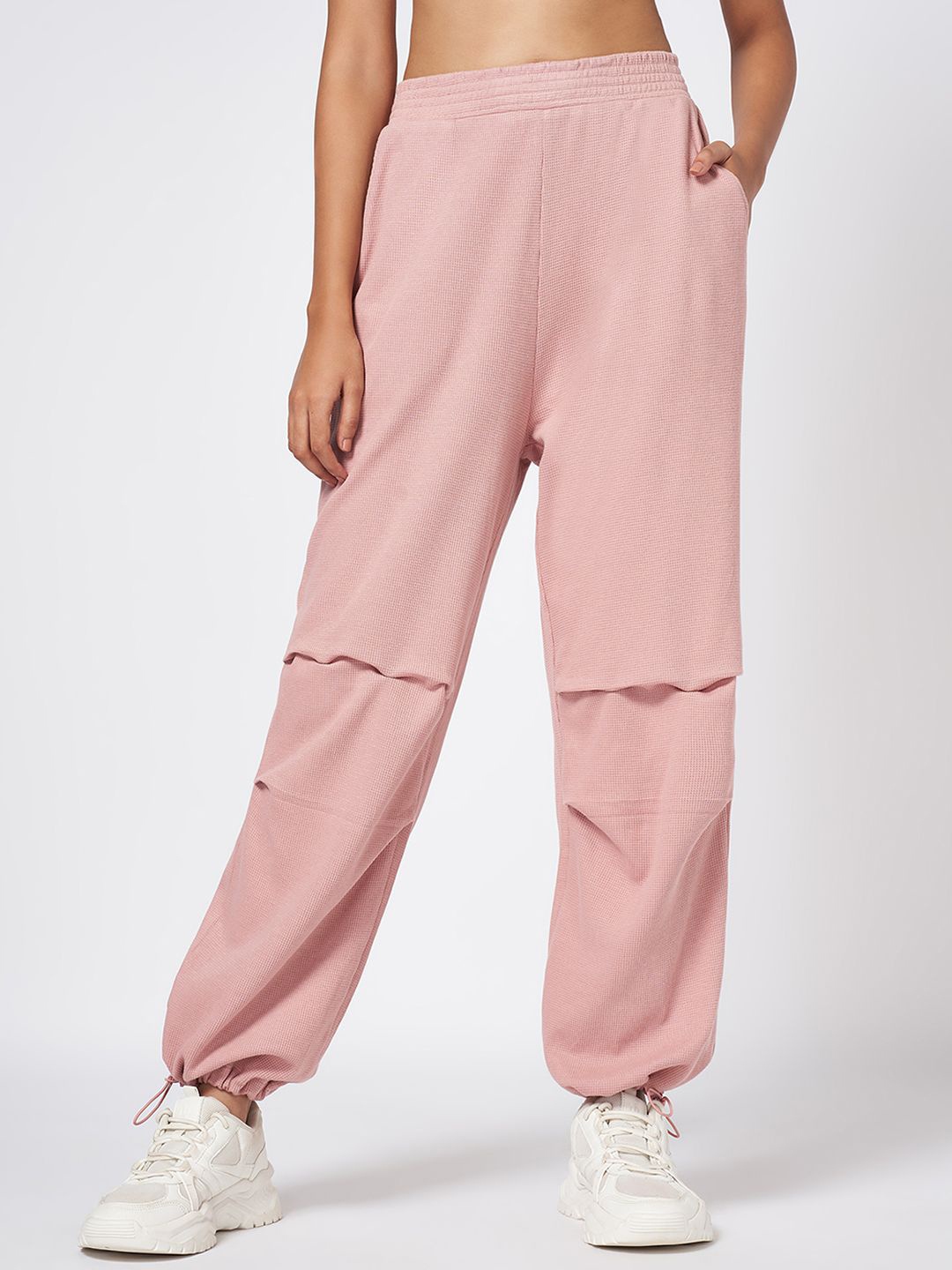 

Ajile by Pantaloons Women Relaxed-Fit Mid-Rise Joggers, Peach
