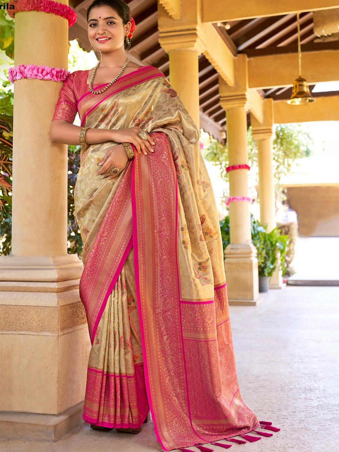 

MySilkLove Woven Design Zari Silk Kanjeevaram Saree, Gold