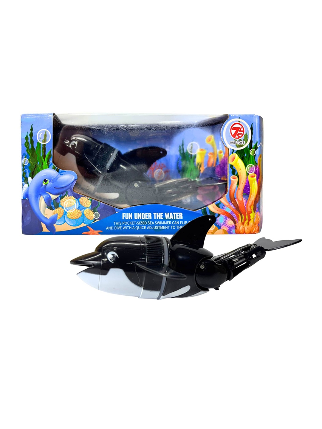 

PLANET of Toys Electric Rollover Dolphin, Black