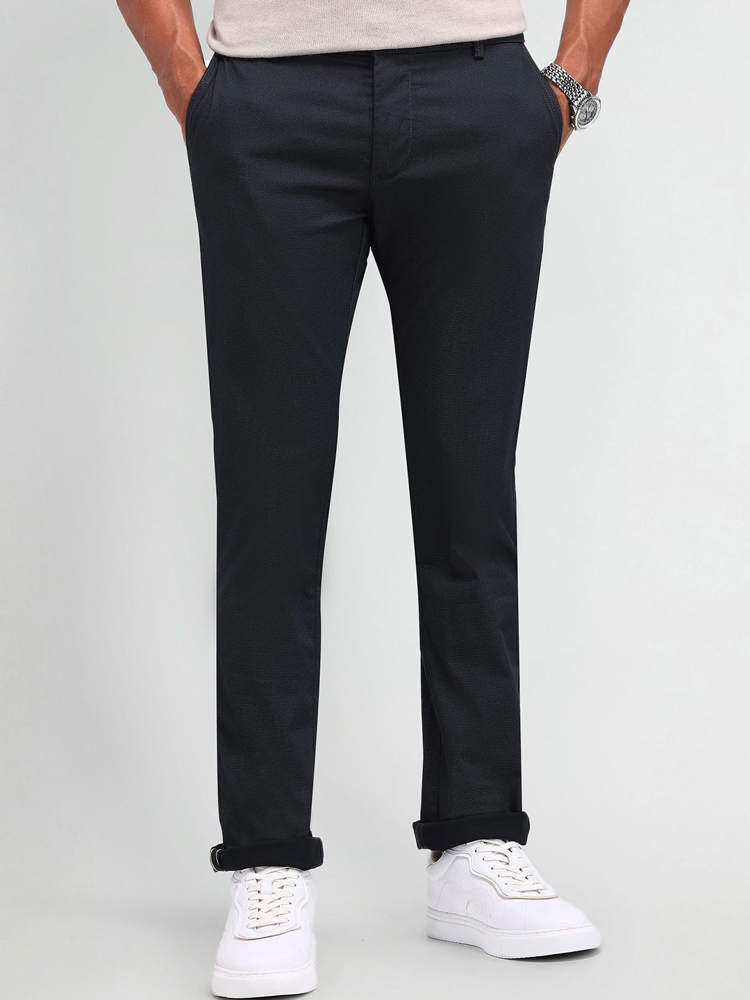 

Arrow Sport Men Urban Slim Slim Fit Trousers, Black