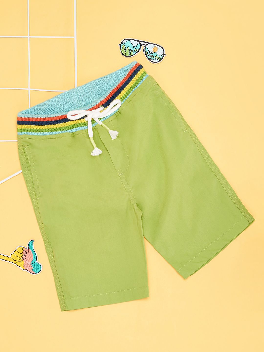 

Pantaloons Baby Boys Solid Shorts, Green