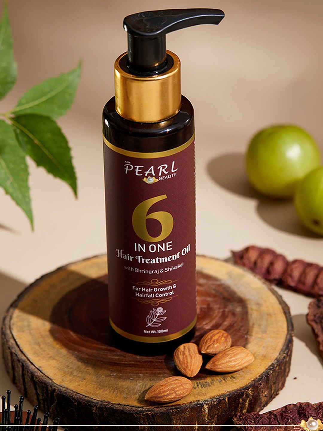 

ARM PEARL BEAUTY 6 In 1 Hair Treatment Oil With Bhringraj & Shikakai -100 ml, Beige