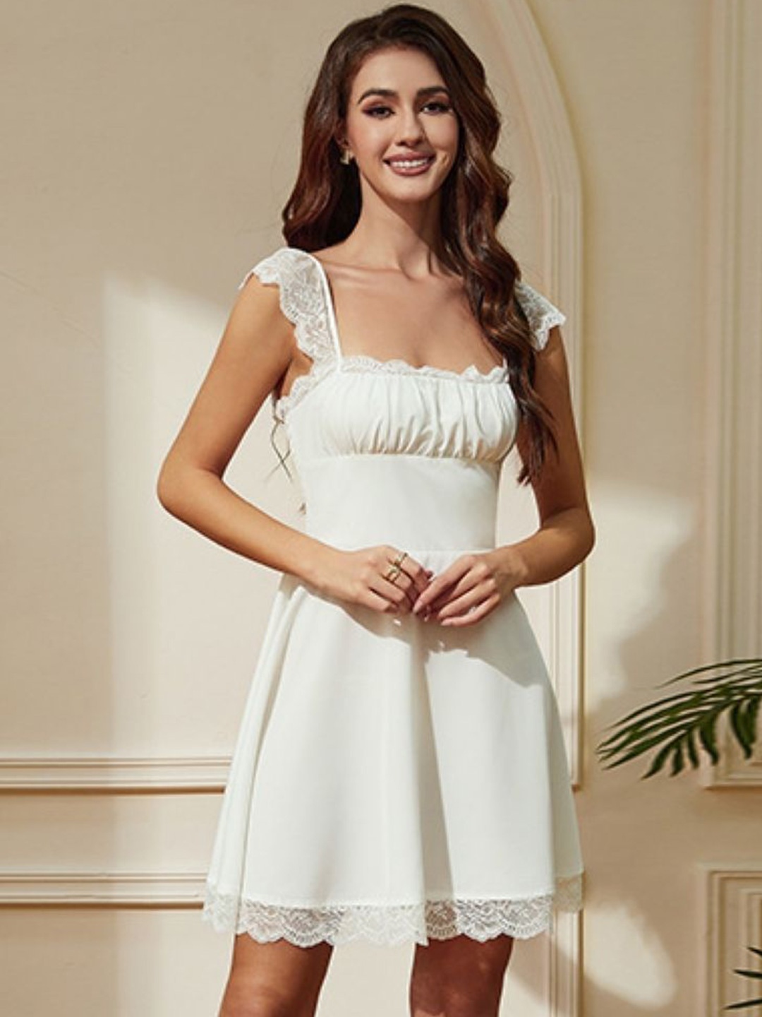 

KPOP Women A-Line Mini Dress, White