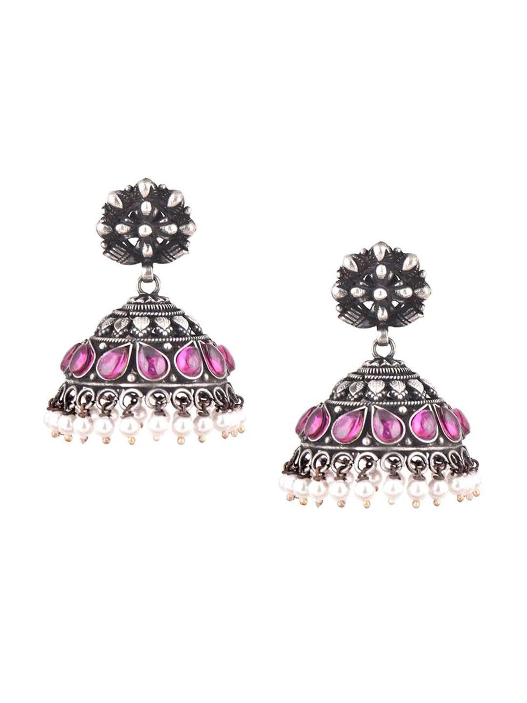 

Indianshelf 92.5 Sterling Silver Contemporary Jhumkas
