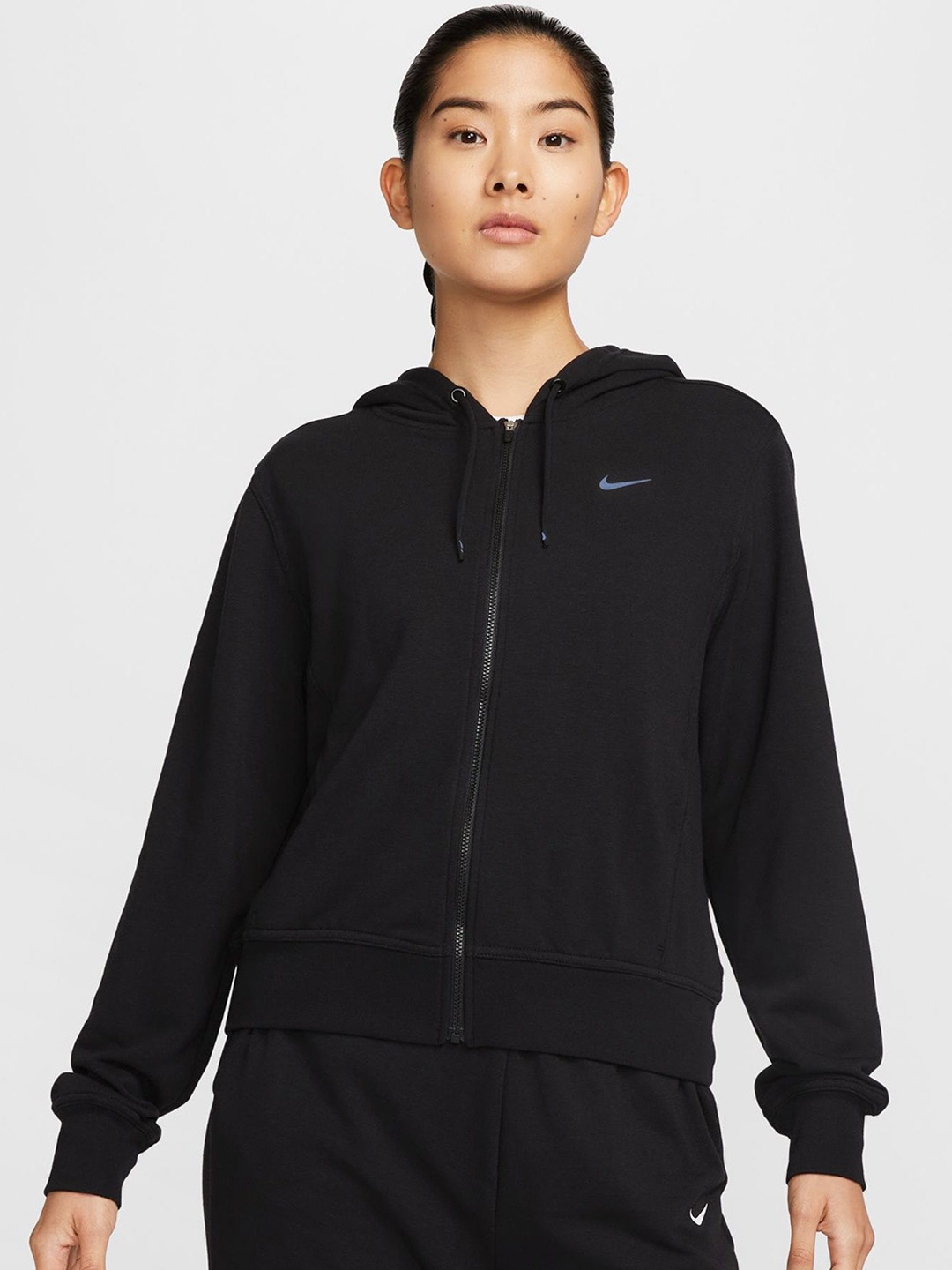 

Nike Dri-FIT One Women's Full-Zip French Terry Hoodie Sporty Jacket, Black