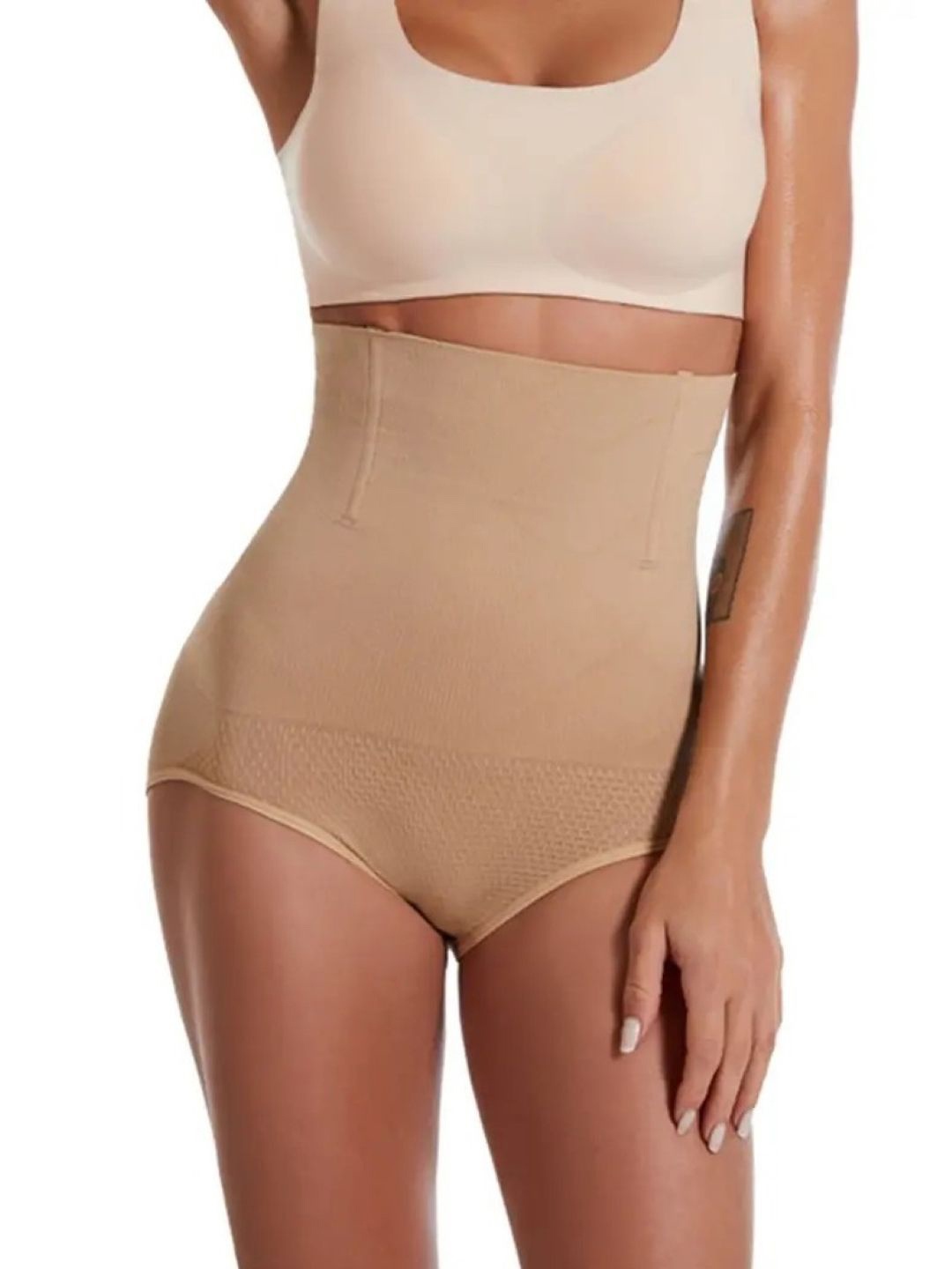 

Poftik Women High-Waist Tummy & Thigh Shapewear, Beige