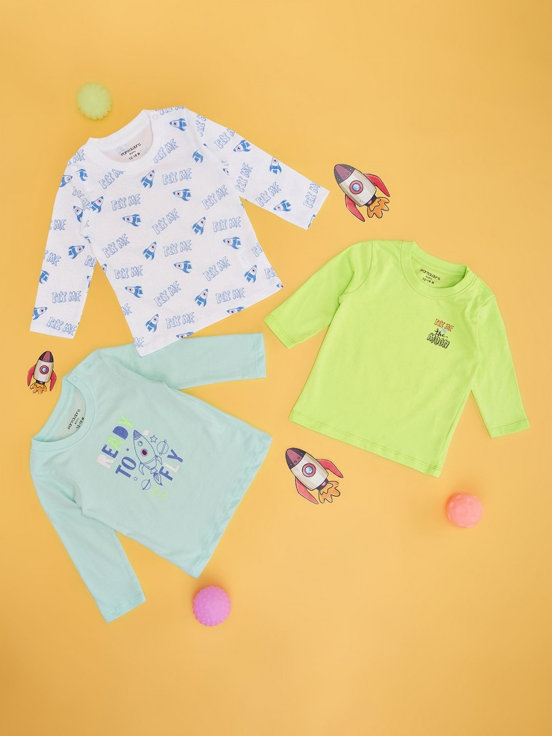 

Pantaloons Baby Boys Typography Printed Round Neck Cotton T-shirts, Lime green