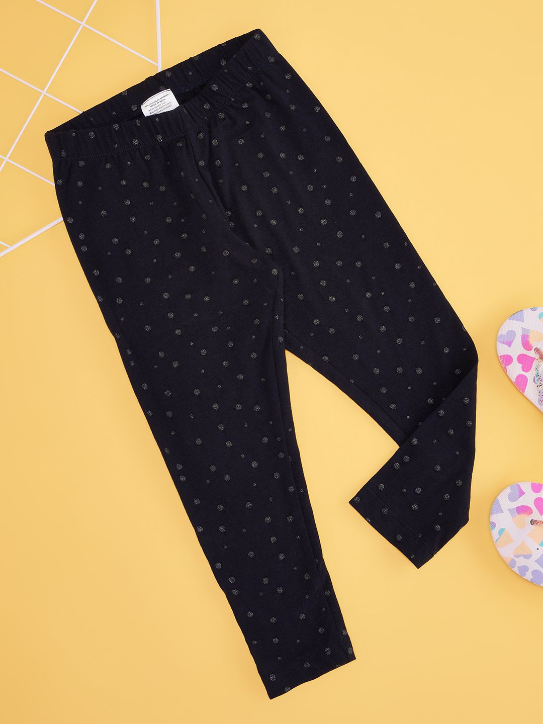 

Pantaloons Junior Girls Printed Ankle-Length Leggings, Navy blue