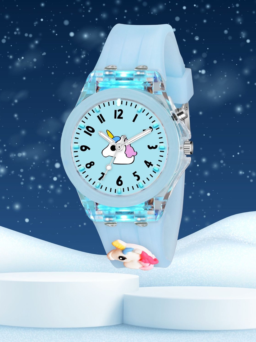 

SWADESI STUFF Unisex Kids Dial & Straps Analogue Multi Function Watch MULTI LIGHT SKY UNICORN, Blue