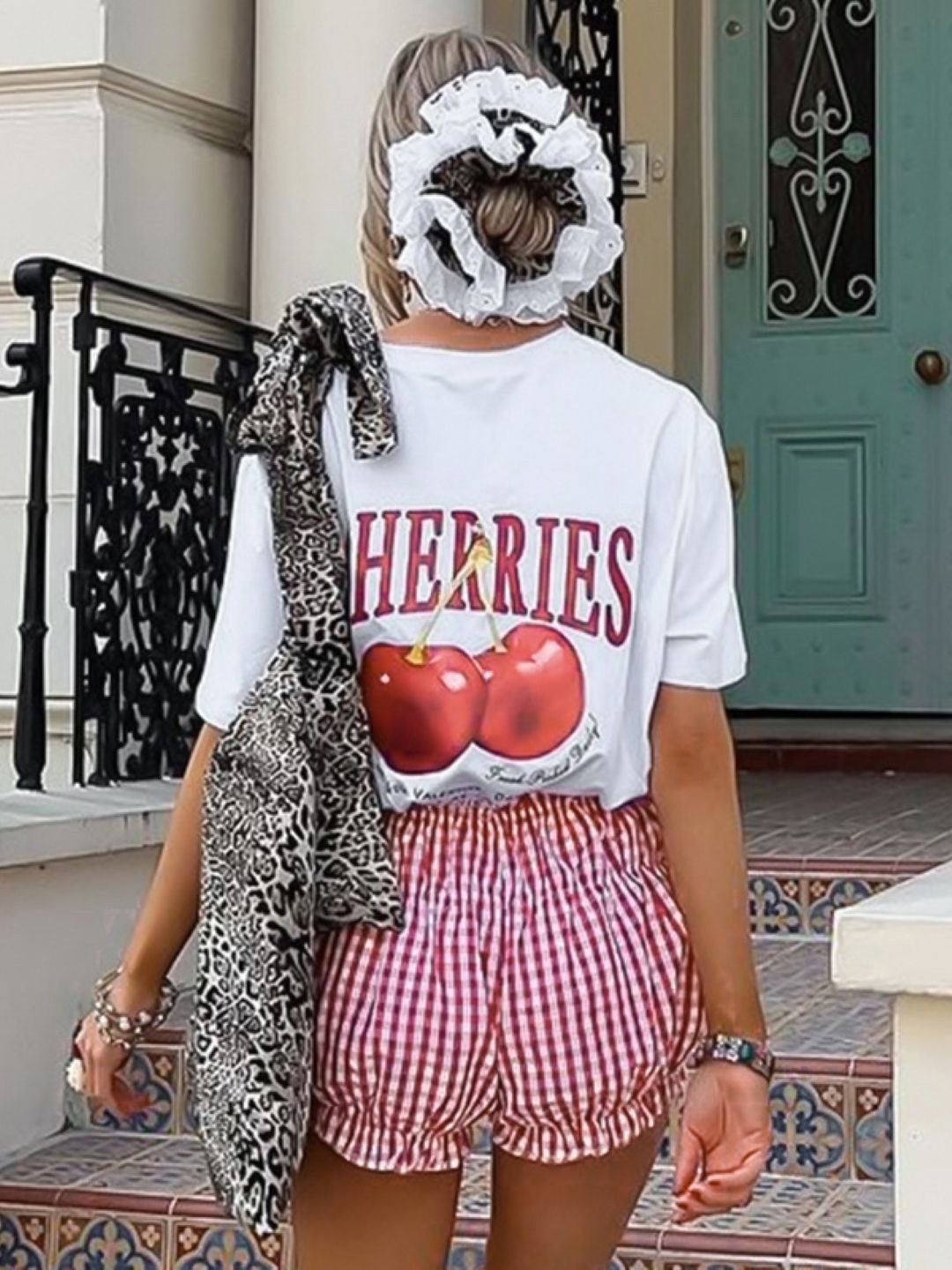 

KPOP Women Typography Printed Round Neck Top, White