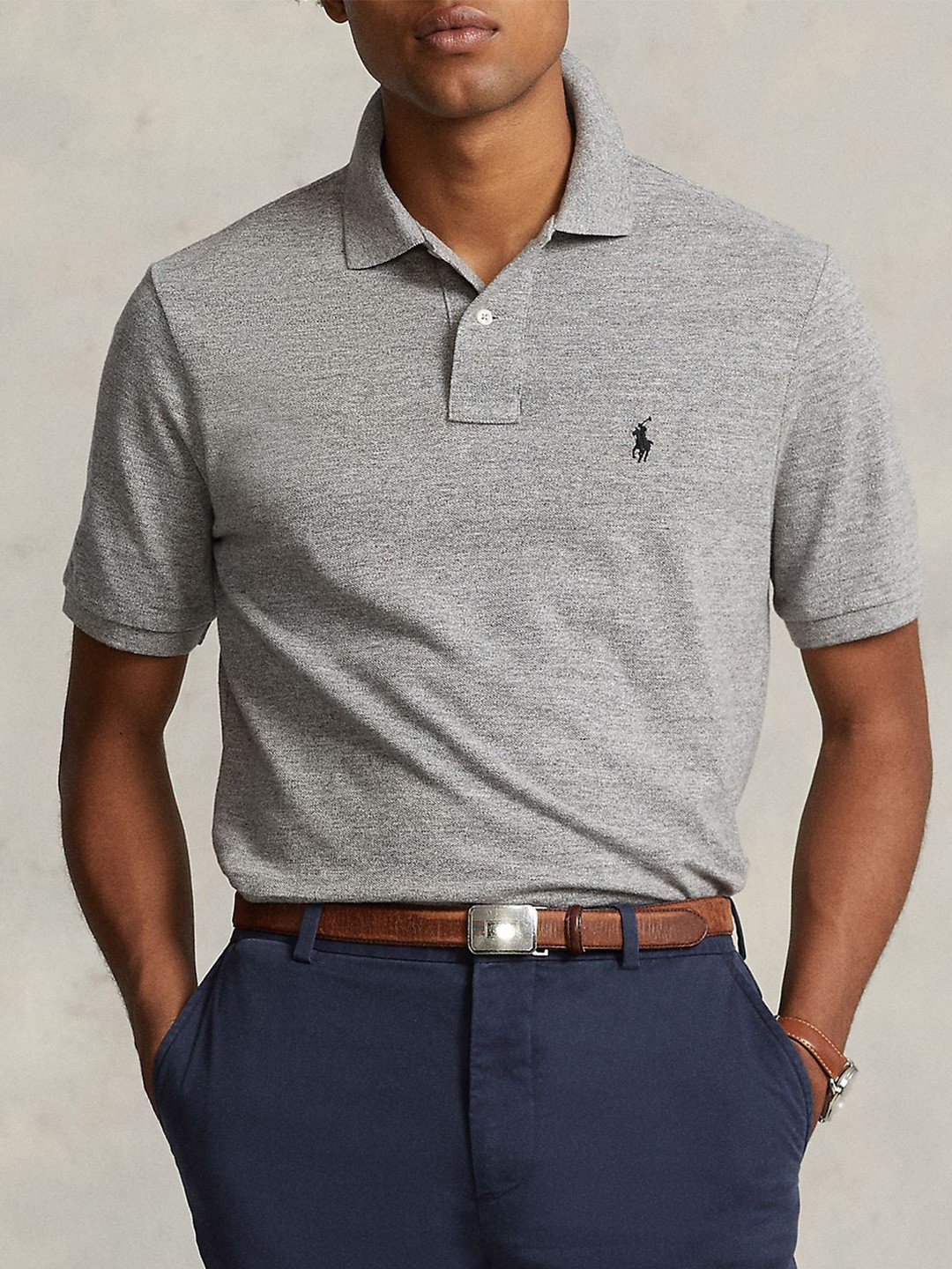 

Polo Ralph Lauren Men Slim Fit Cotton Polo Collar Tshirt, Grey