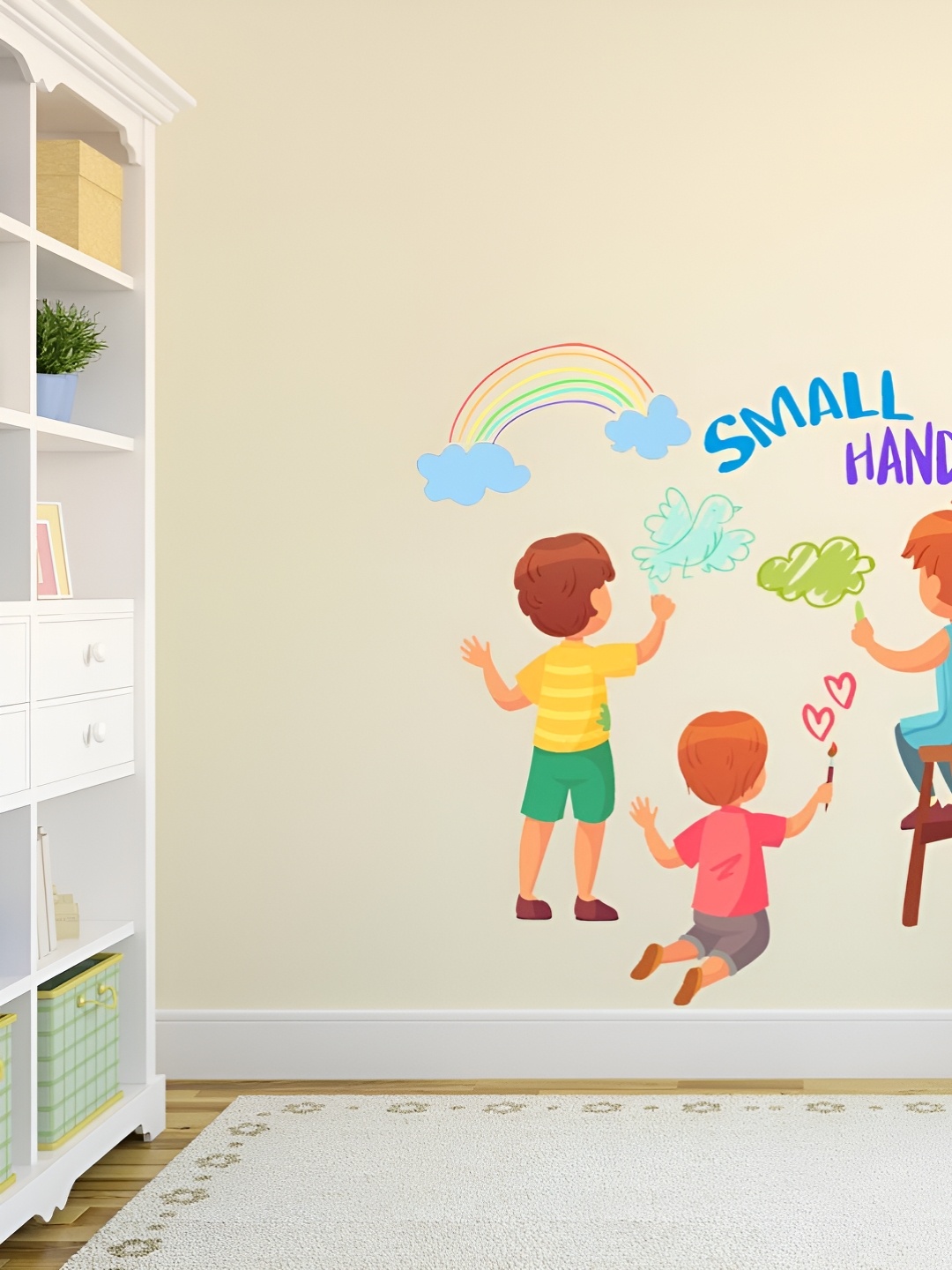 

CVANU Pink & Blue Printed Self-Adhesive Wall Sticker