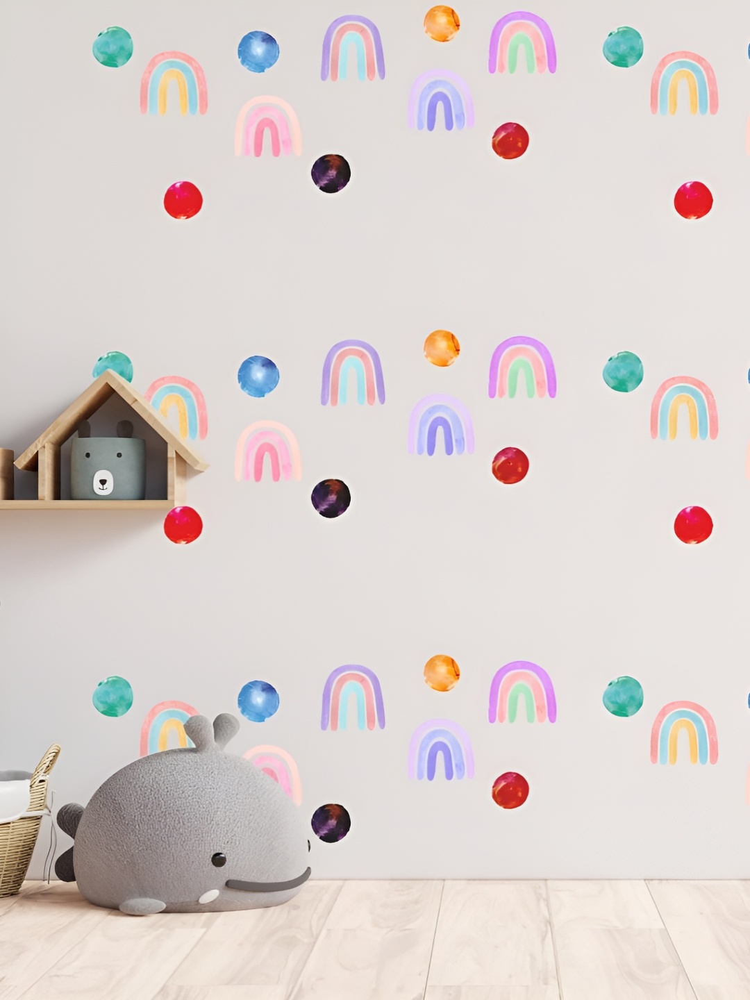 

CVANU Orange-Colored & Purple 78 Pieces Self-Adhesive Wall Sticker