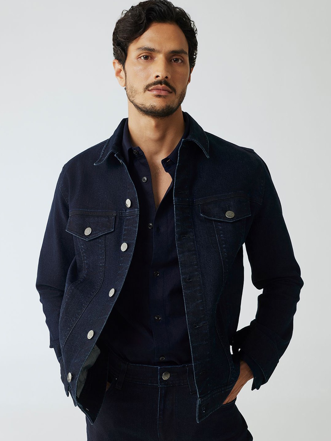 

Andamen Men Lightweight Denim Cotton Jacket, Blue