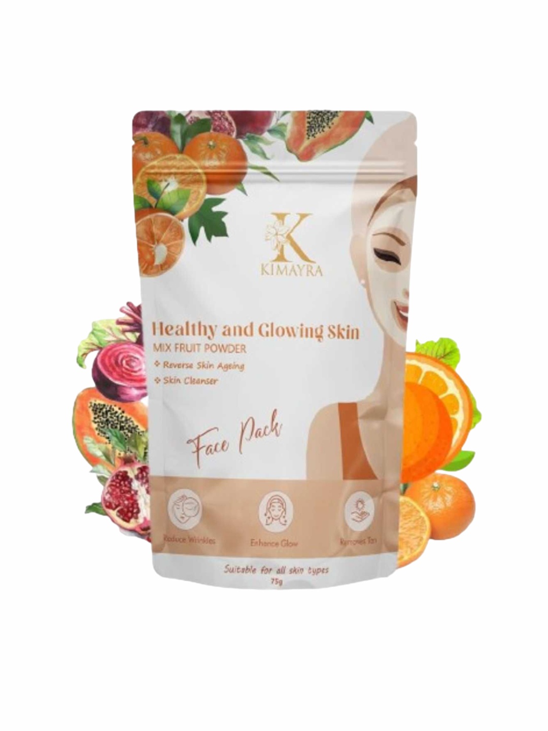 

Kimayra World Mix Fruit Face Pack Powder-75g, Brown