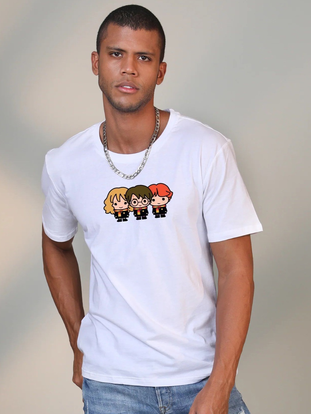 

BOTNIA Unisex Graphic Printed T-shirt, White