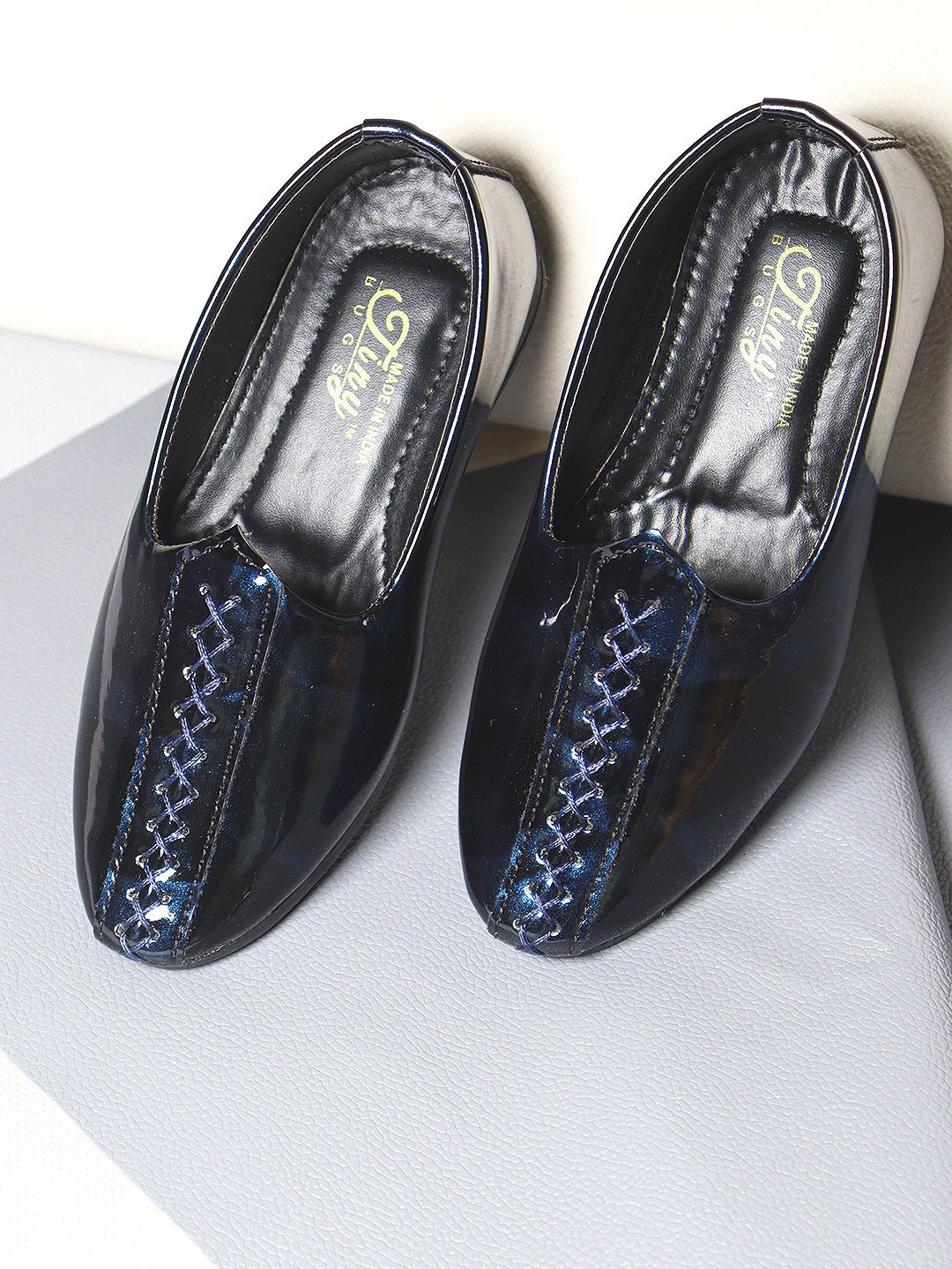 

Tiny Bugs Boys Textured Mojaris, Blue