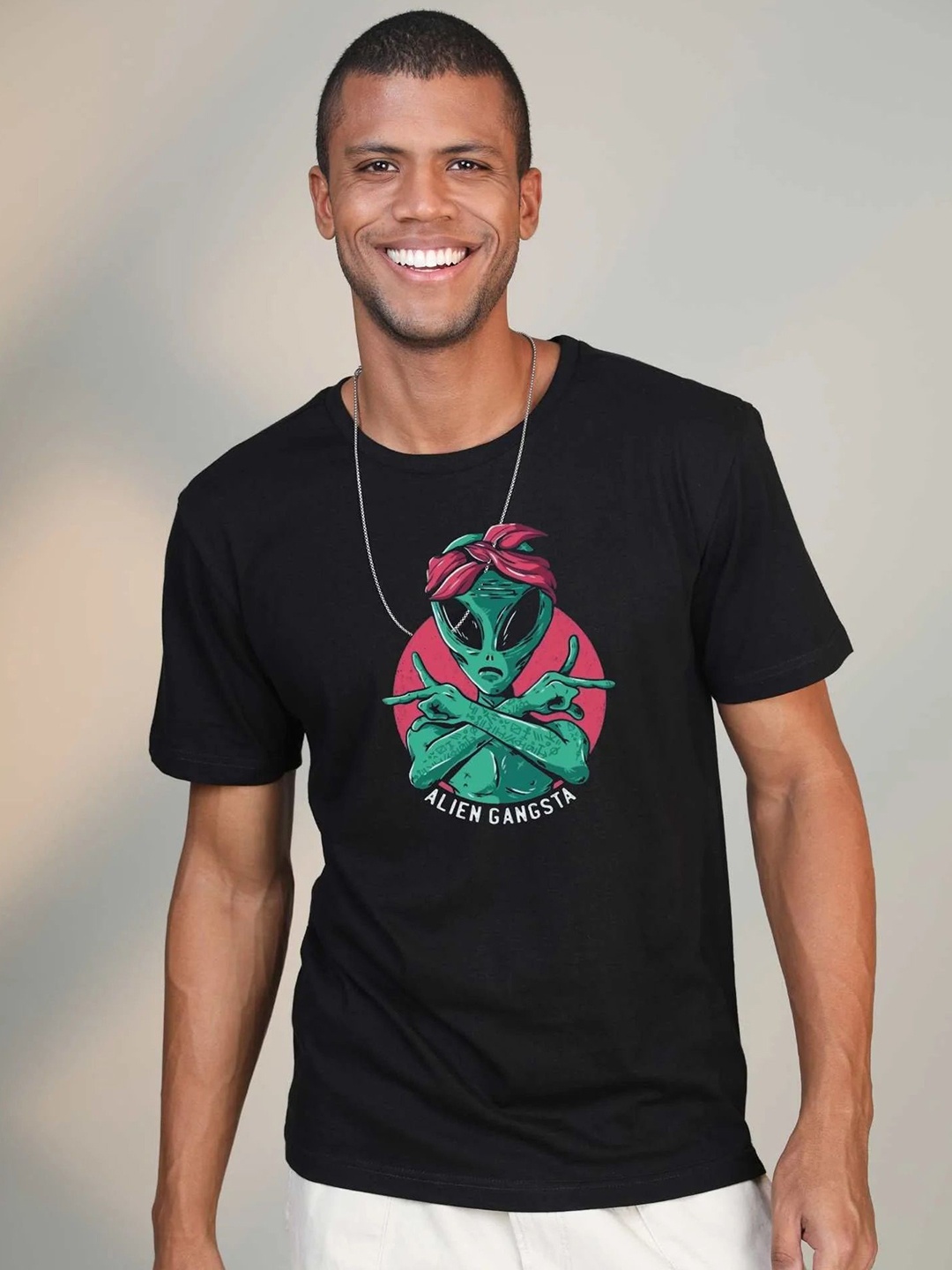 

BOTNIA Unisex Graphic Printed T-shirt, Black