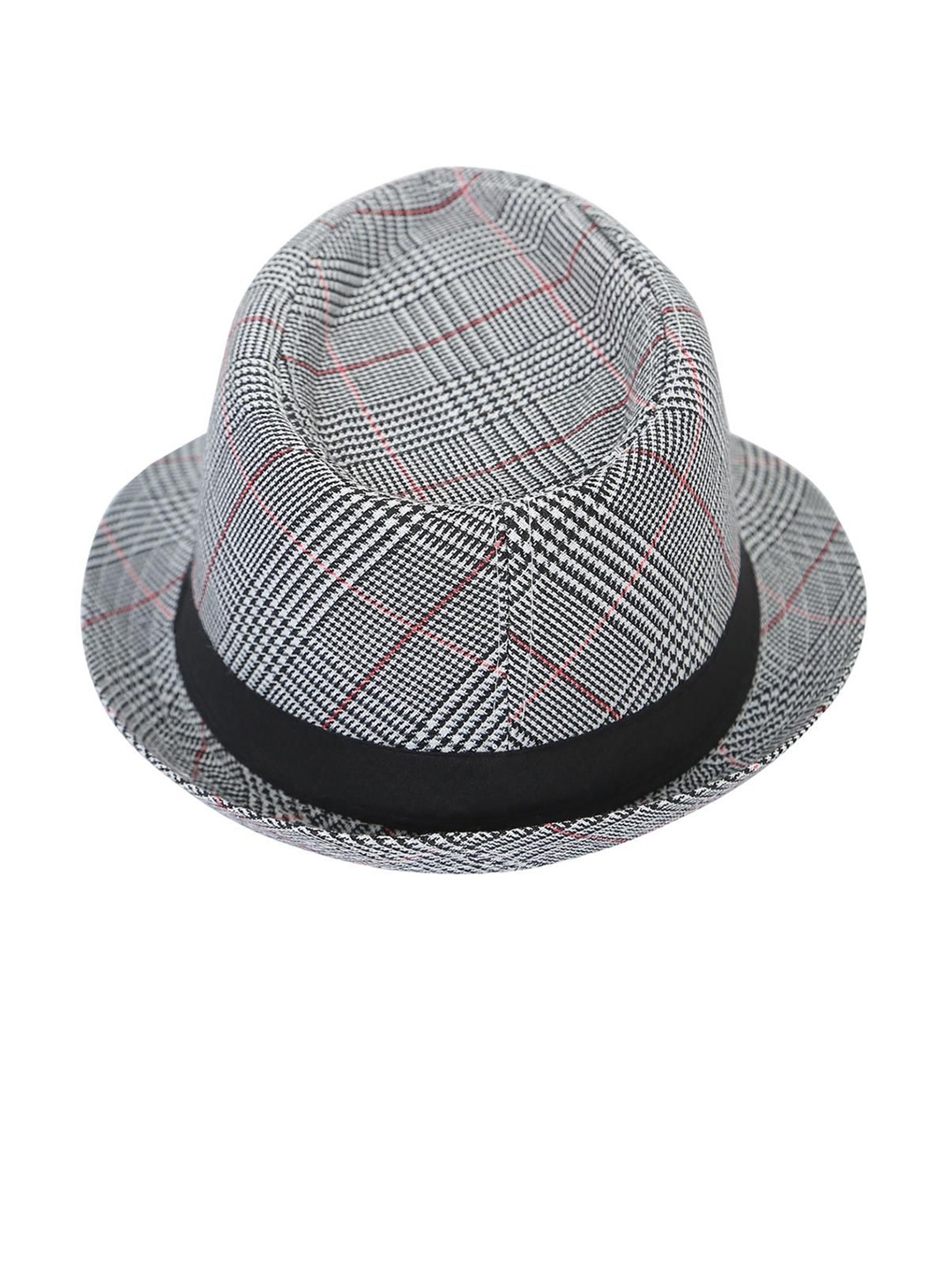 

FabSeasons Unisex Grey Checked Fedora Hat
