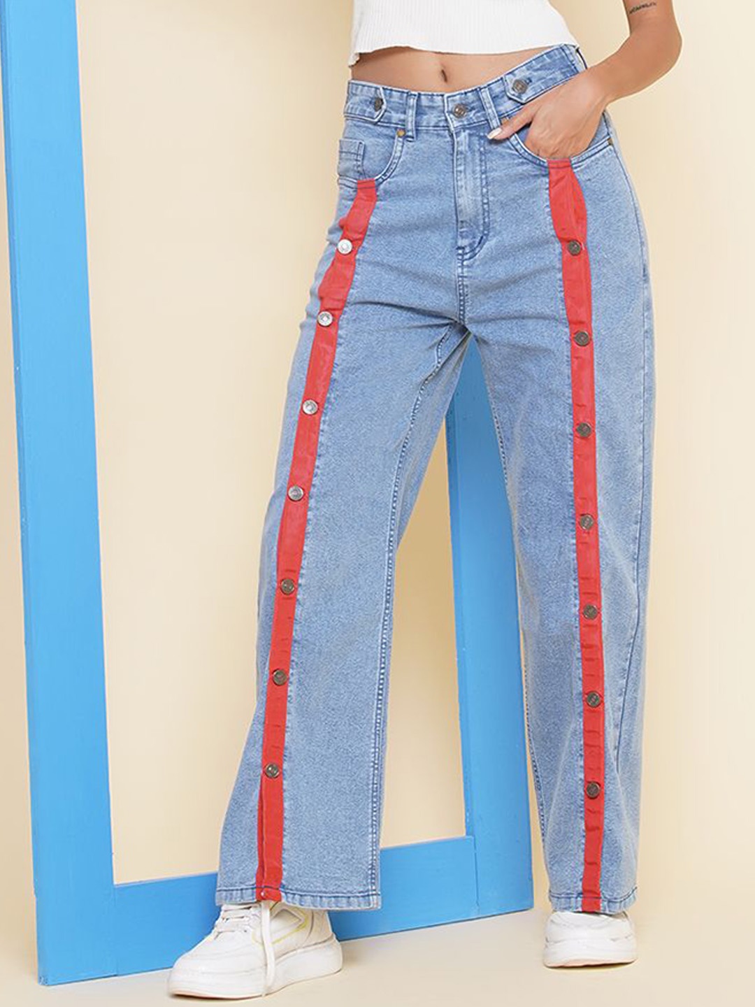 

BAESD Women Straight Fit Mid-Rise Jeans, Blue