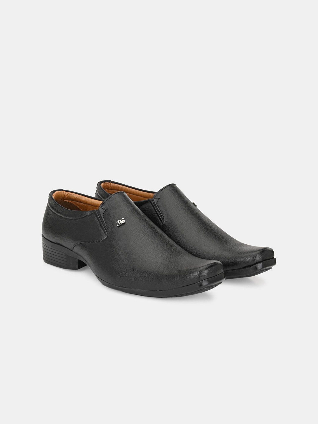 

LeatherKraft Men Formal Slip-On Shoes, Black