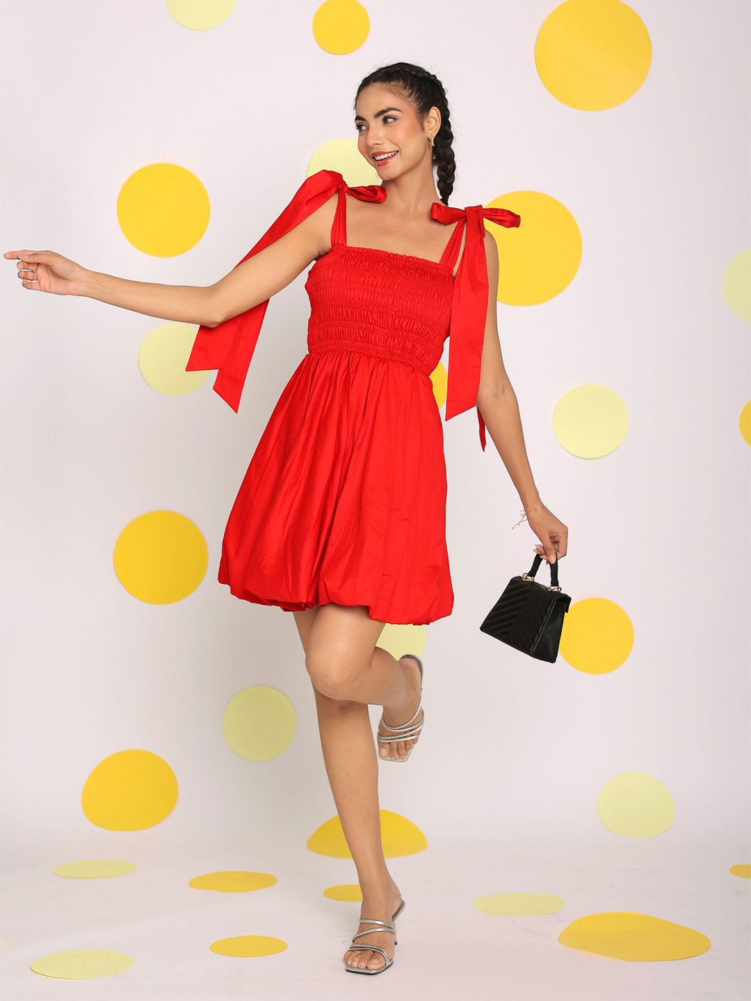 

KAORI BY SHREYA AGARWAL Balloon Mini Dress, Red