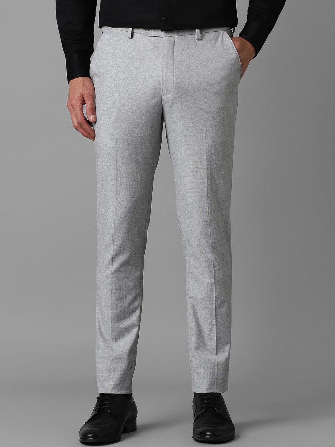 

Louis Philippe Men Solid Slim Fit Formal Trousers, Grey