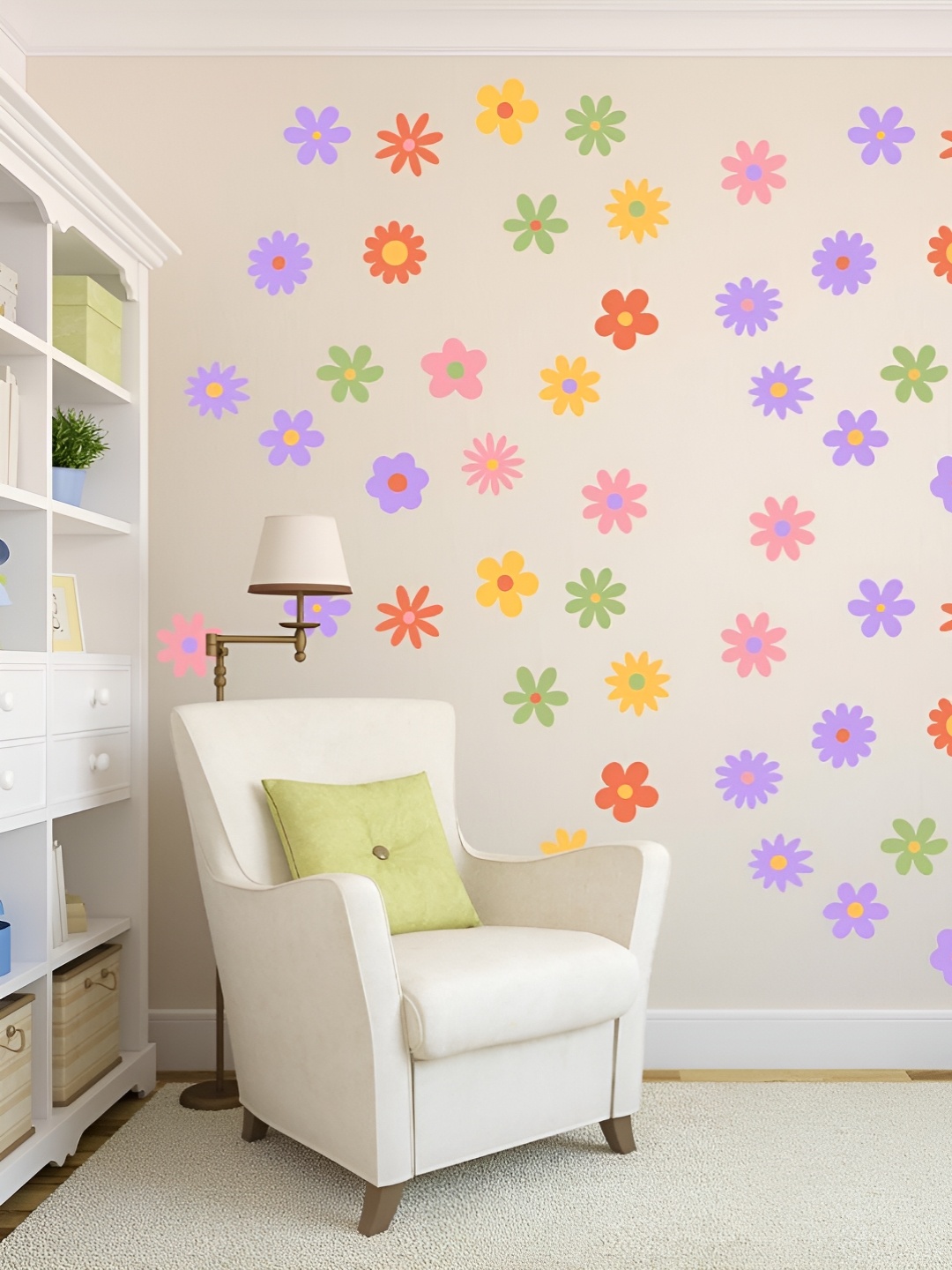 

CVANU Purple & Pink 72 Pieces Self-Adhesive Wall Sticker