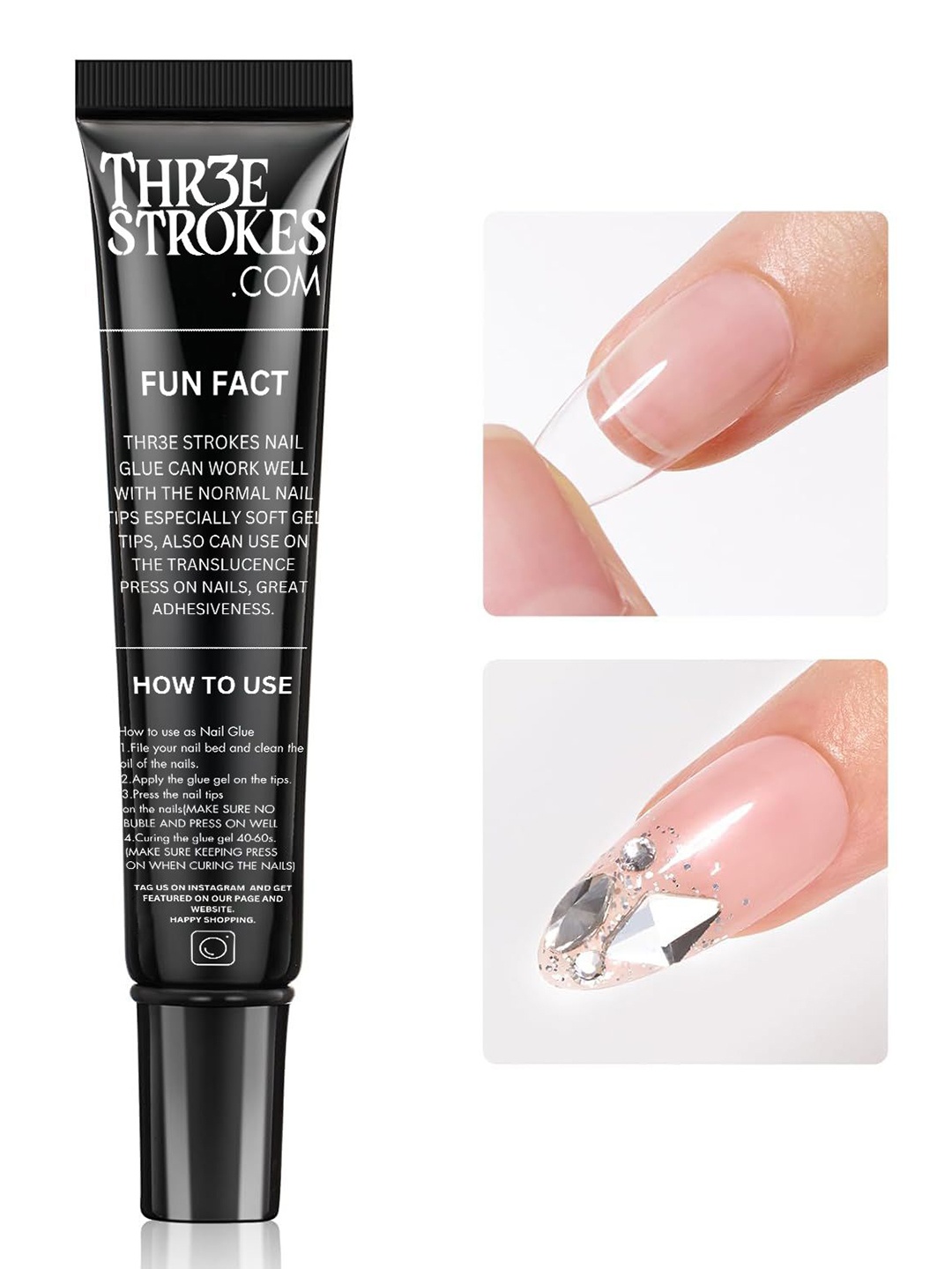 

THR3E STROKES Soft Gel Tip Glue-15ml, Transparent