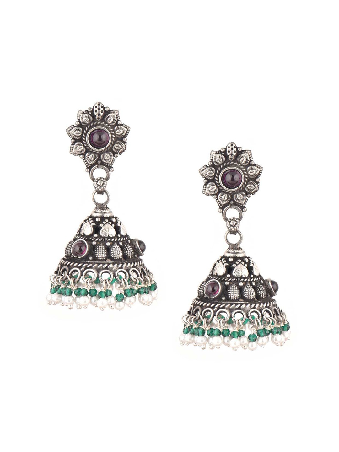 

Indianshelf 92.5 Sterling Silver Contemporary Jhumkas Earrings