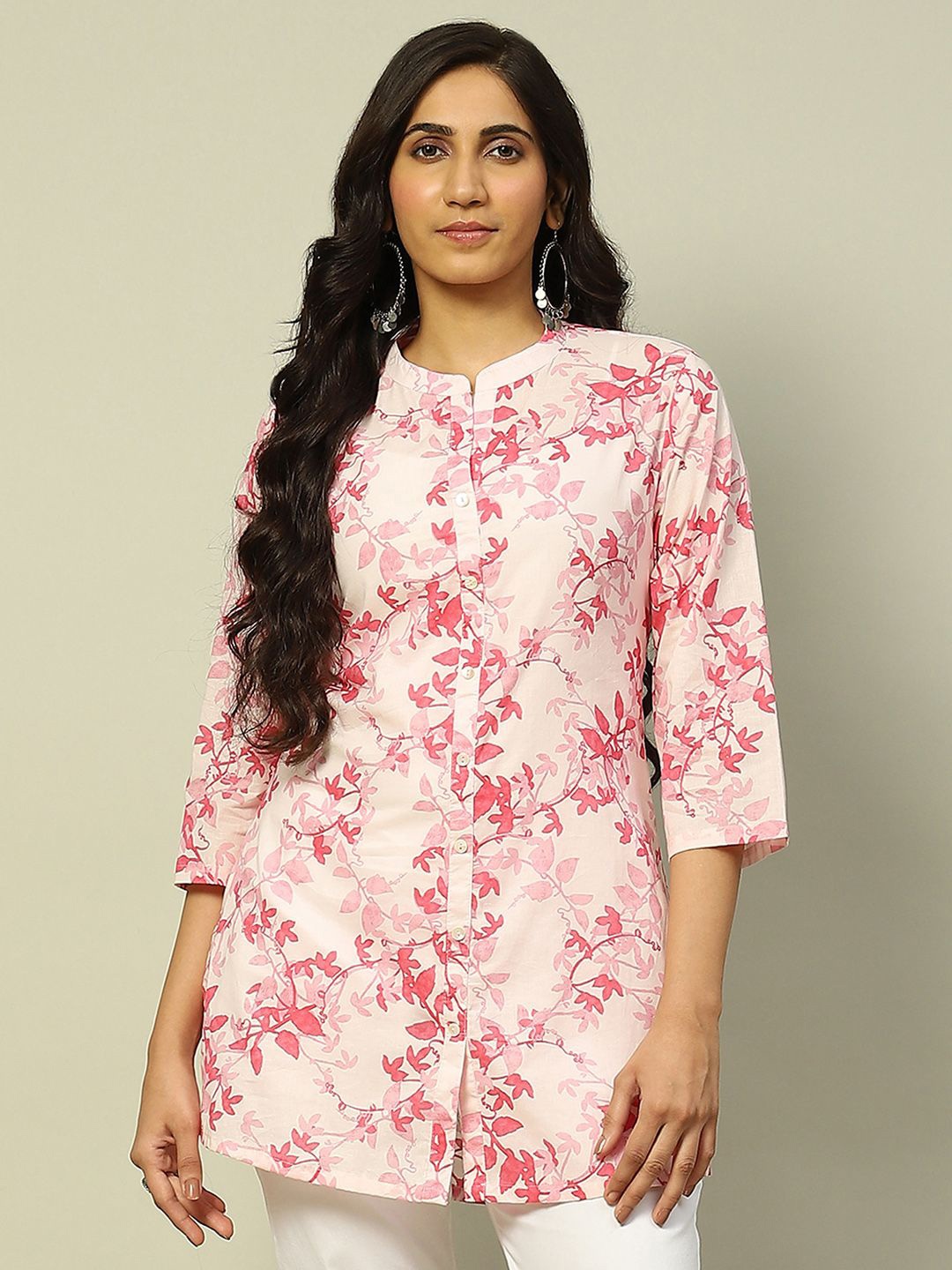 

Rangriti Printed Pure Cotton Tunic, Pink