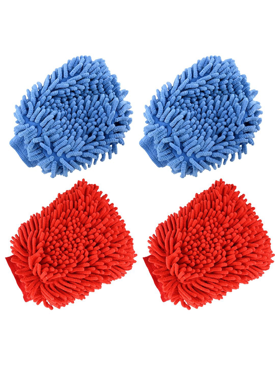 

Kuber Industries Blue & Red 4 Pieces 100 Gsm Microfiber Cleaning Kitchen Gloves