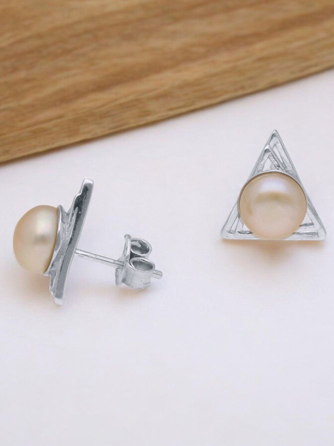

Sri Jagdamba Pearls Dealer Unnati Stud 925 Silver Circular Studs, Pink