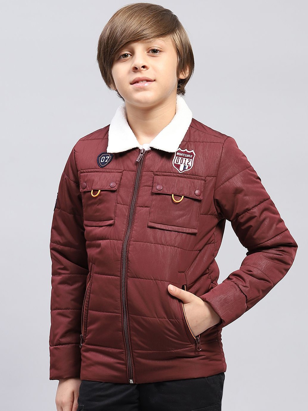 

Monte Carlo Boys Spread Collar Padded Jacket, Maroon
