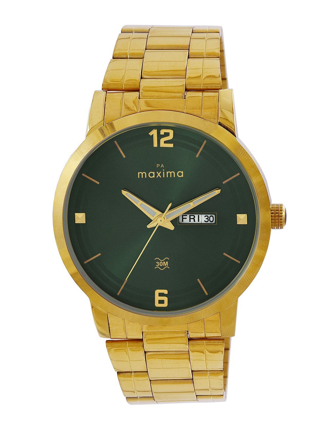 

maxima Men Dial & Stainless Steel Straps Analogue Watch 68963CMGY, Green