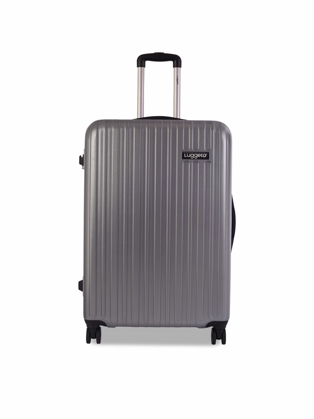 

Luggero Textured Hard-Sided Large Trolley Bag, Silver