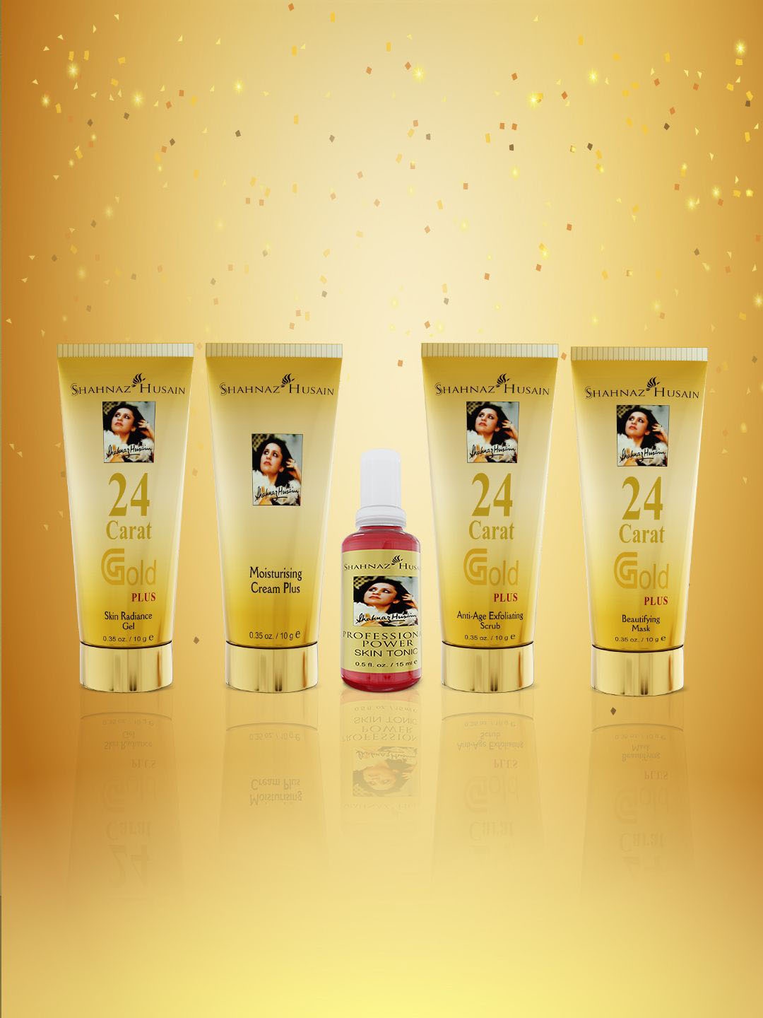 

Shahnaz Husain 24 Carat Gold Skin Radiance Timeless Youth 5 Step Facial Kit, Cream