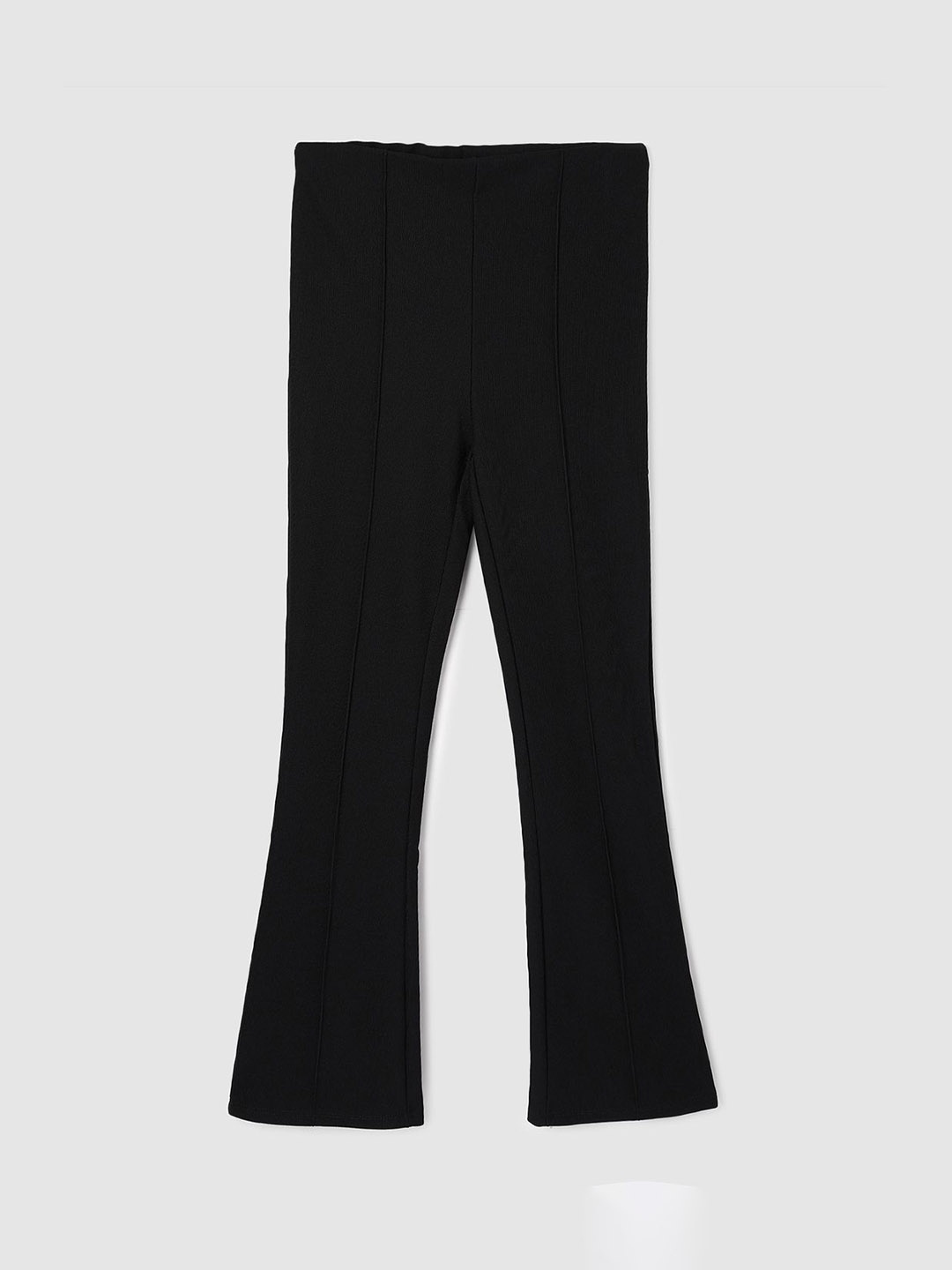 

max Girls Solid Regular Fit Bootcut Trousers, Black