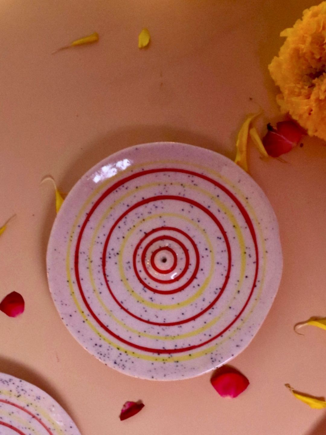 

WEAVING HOMES Red & Yellow Printed Ceramic Agarbati Stand