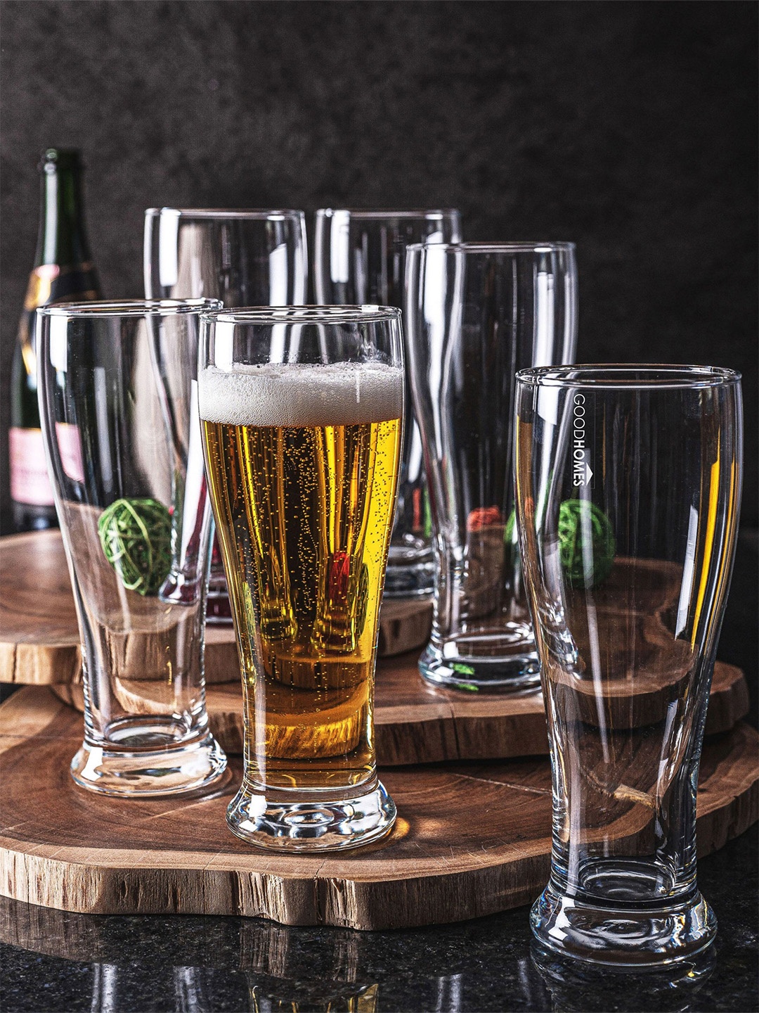 

GOODHOMES Transparent 6 Pieces Dishwasher Safe Beer Glass