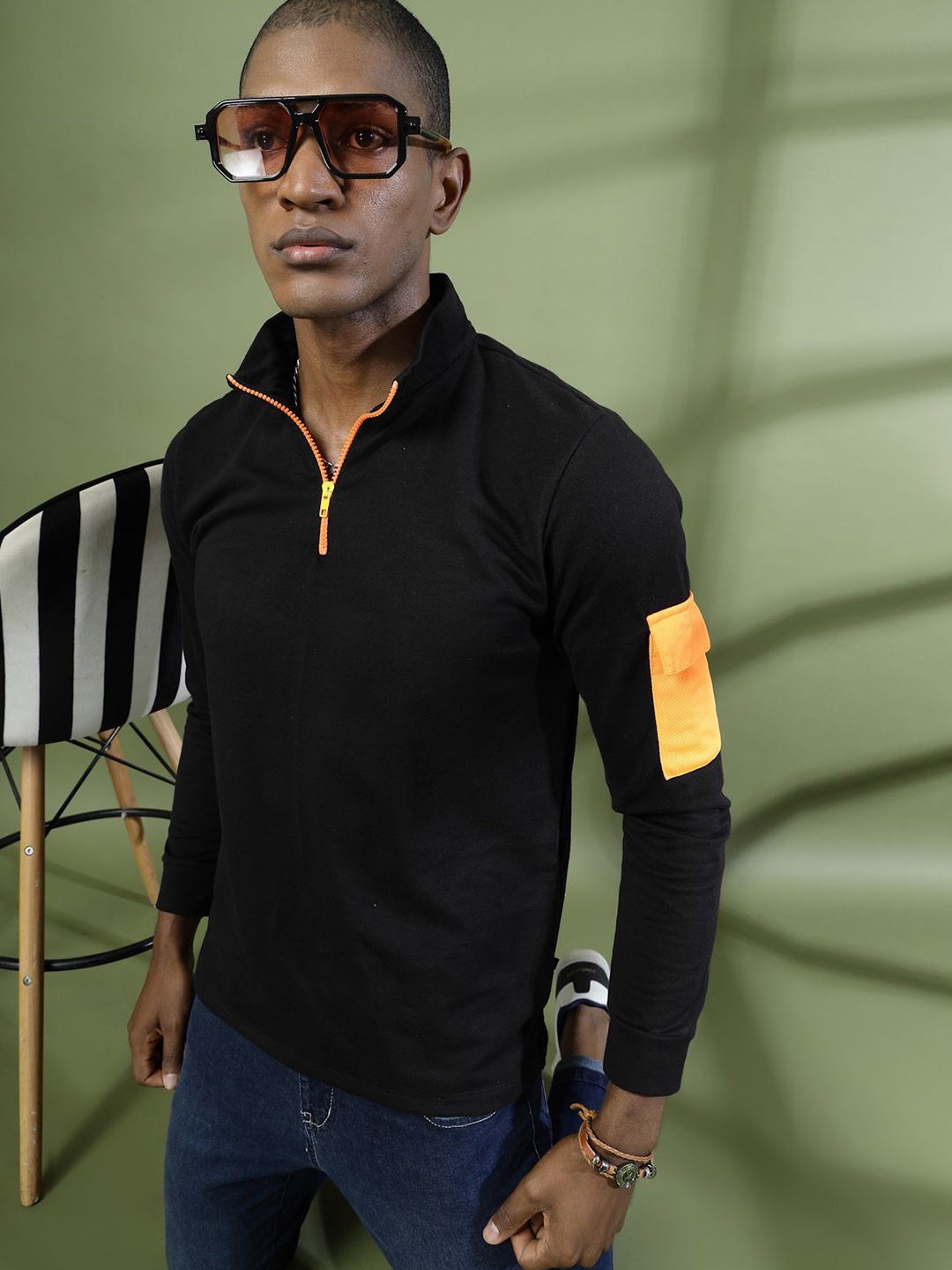 

Rigo Men Polo Collar T-shirt, Black